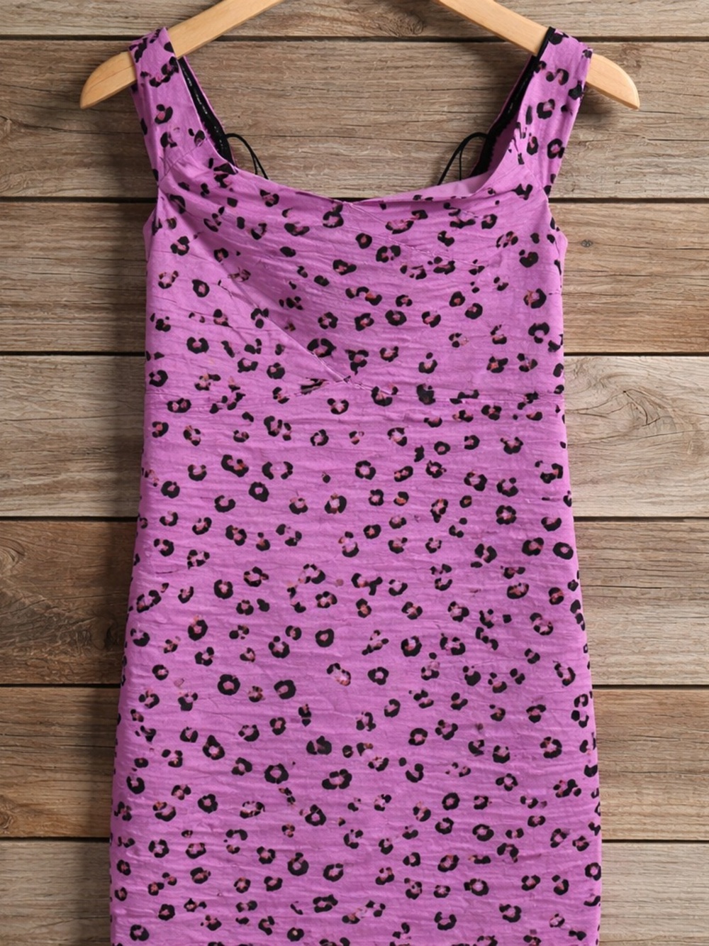 Nicole Miller Pink Leopard-Print Sleeveless Dress